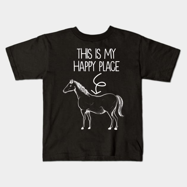 This Is My Happy Place Horse - Horseback Riding Kids T-Shirt by biNutz